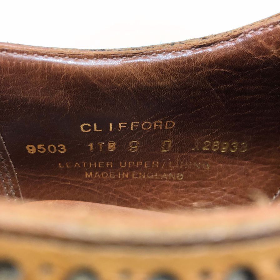 クロケット&ジョーンズ レザーシューズ CLIFFORD ブラウン メンズ サイズ9 crockett & jones ビジネスシューズ 約27.5cm【LA】【中古】