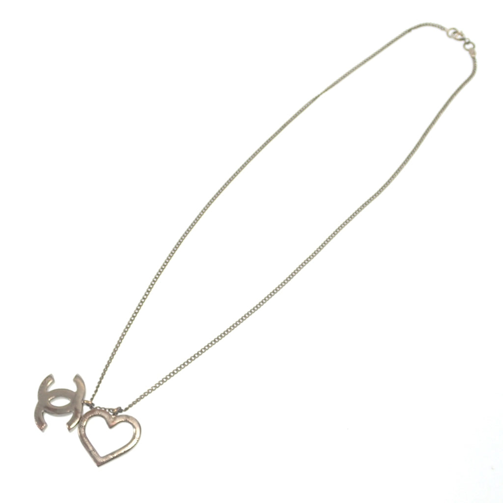 中古◆シャネル ネックレス ココマーク ハート 04P シルバー系 CHANEL【AFI11】