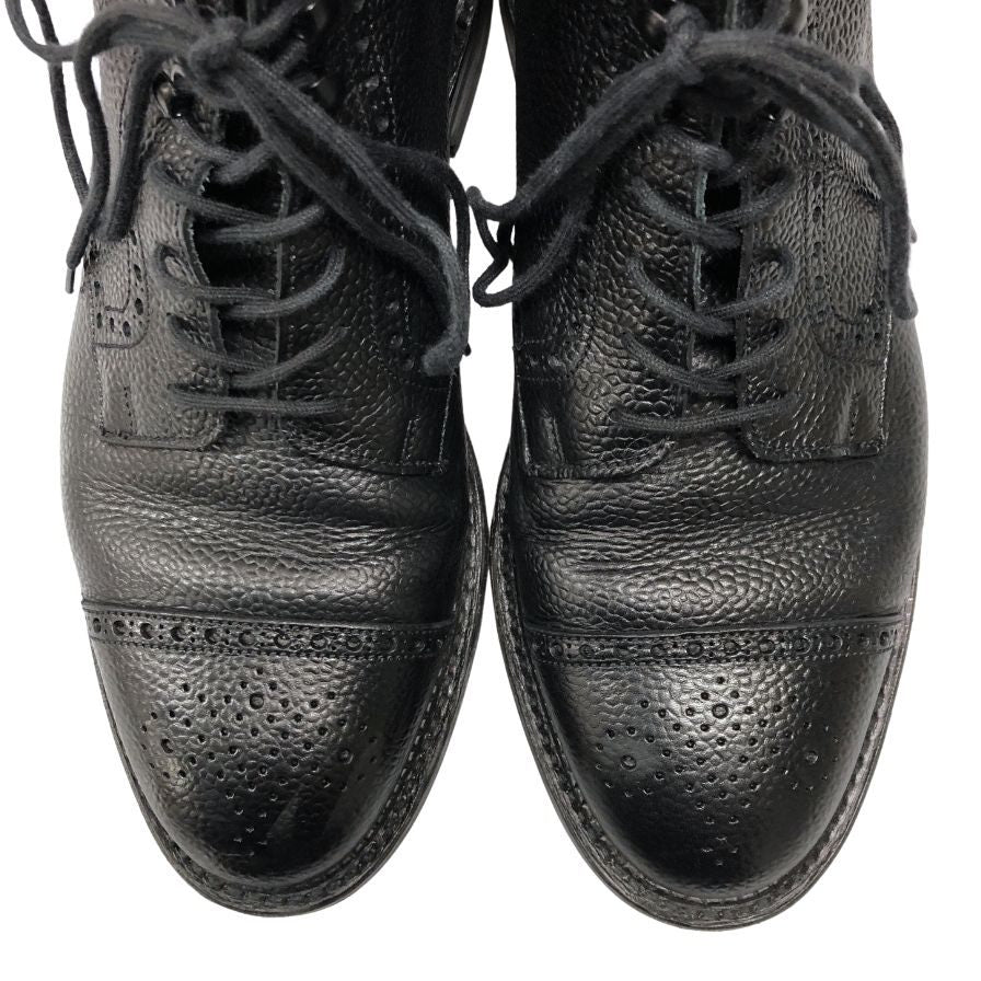 クロケット&ジョーンズ カントリーブーツ ダンディー 335ラスト グレインレザー メダリオン ブラック メンズ サイズ7E CROCKETT&JONES DUNDEE ブーツ 約26.0cm【LA】【中古】