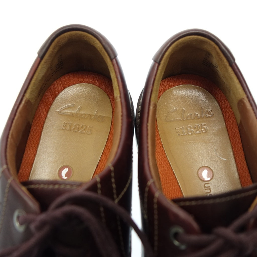 美品◆クラークス レザーシューズ 外羽根 プレーントゥ ボルドー サイズ25 メンズ Clarks【AFC46】