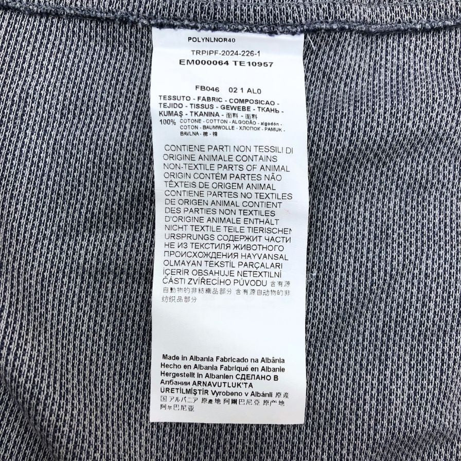 極美品◆エンポリオ アルマーニ シャツ 長袖 コットン 総柄 メンズ ネイビー サイズ41 EMPORIO ARMANI 【AFB14】