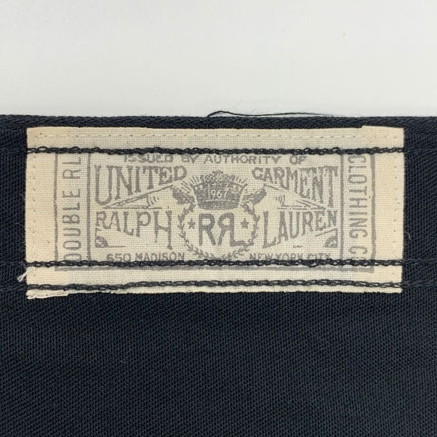 美品◆ダブルアールエル ラルフローレン ウエスタンシャツ スナップボタン レーヨン ブラック メンズ サイズ2 RRL RALPH LAUREN 【AFB27】