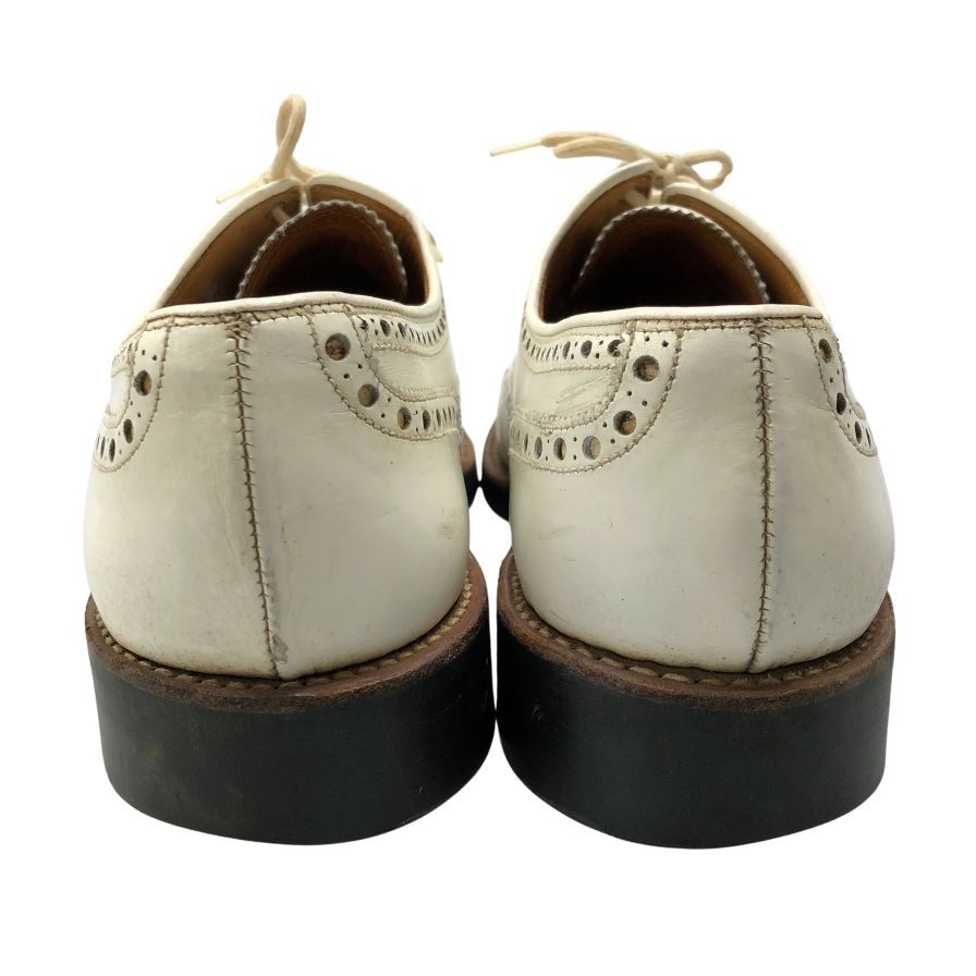 クロケット&ジョーンズ ゴルフシューズ バークデール メンズ サイズ6ハーフ ホワイト ウィングチップ Crockett&Jones 約25.0cm【AFC1】