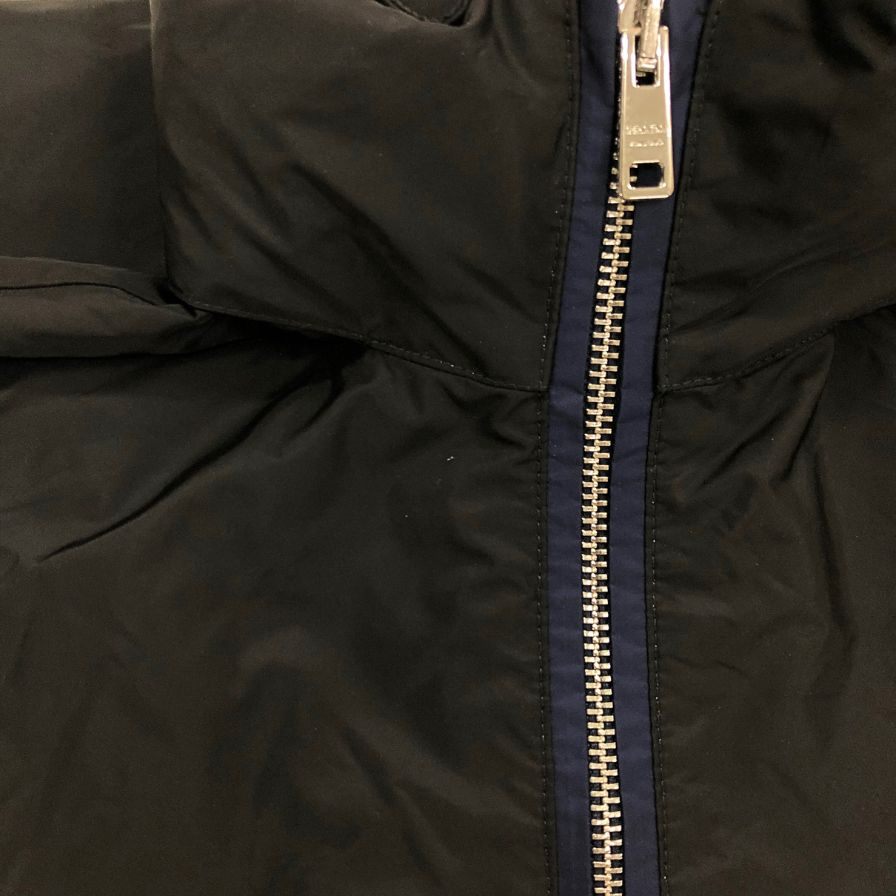 美品◆プラダ 15AW ナイロンコート ドローストリング ダブルジップ ブラック レディース サイズ36 PRADA 【AFA22】