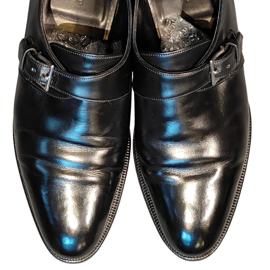 ジョンロブ レザーシューズ マッタ2 シングルモンクストラップ メンズ サイズUK9.5EE 7000ラスト ブラック JOHN LOBB MATTA2 ビジネスシューズ 約28.0cm【LA】【中古】