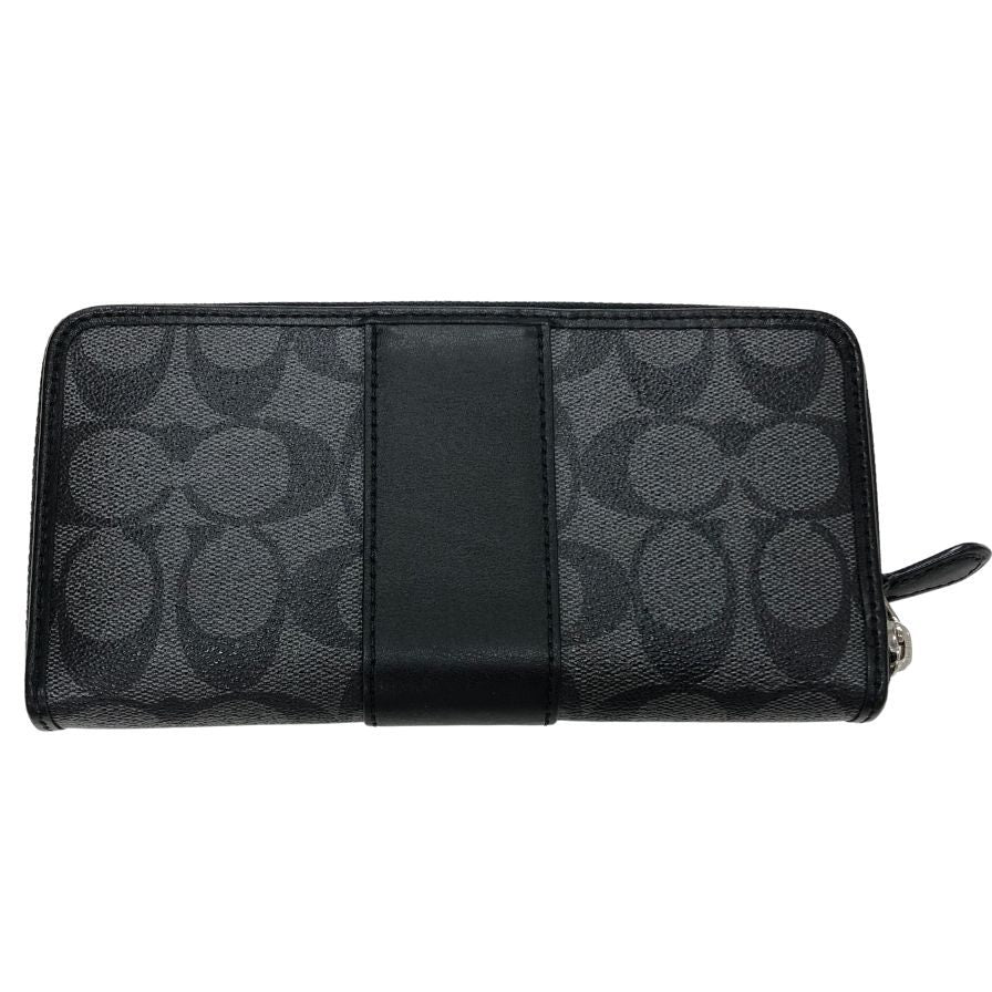 コーチ 長財布 シグニチャー ラウンドジップ ブラック メンズ COACH【AFI6】