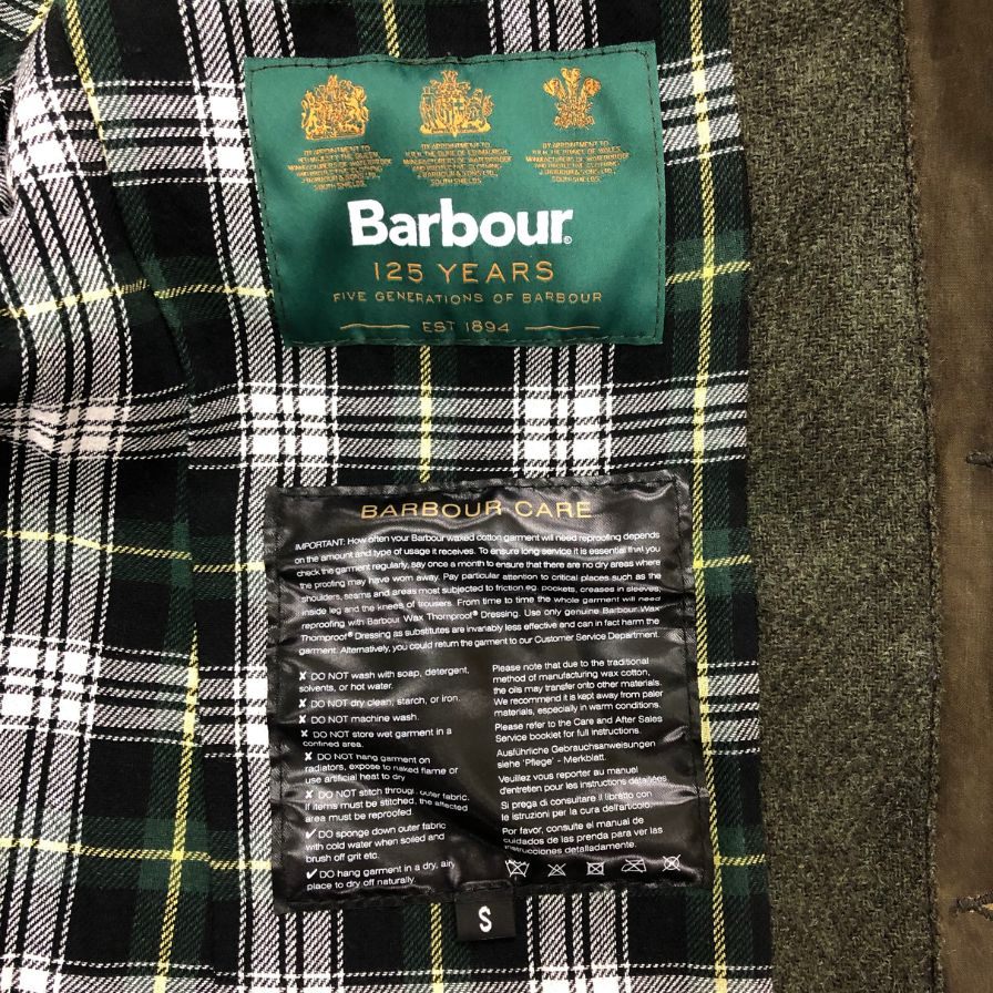 極美品◆バブアー コマンダージャケット 125周年記念モデル カーキ サイズS メンズ Barbour 【AFB46】