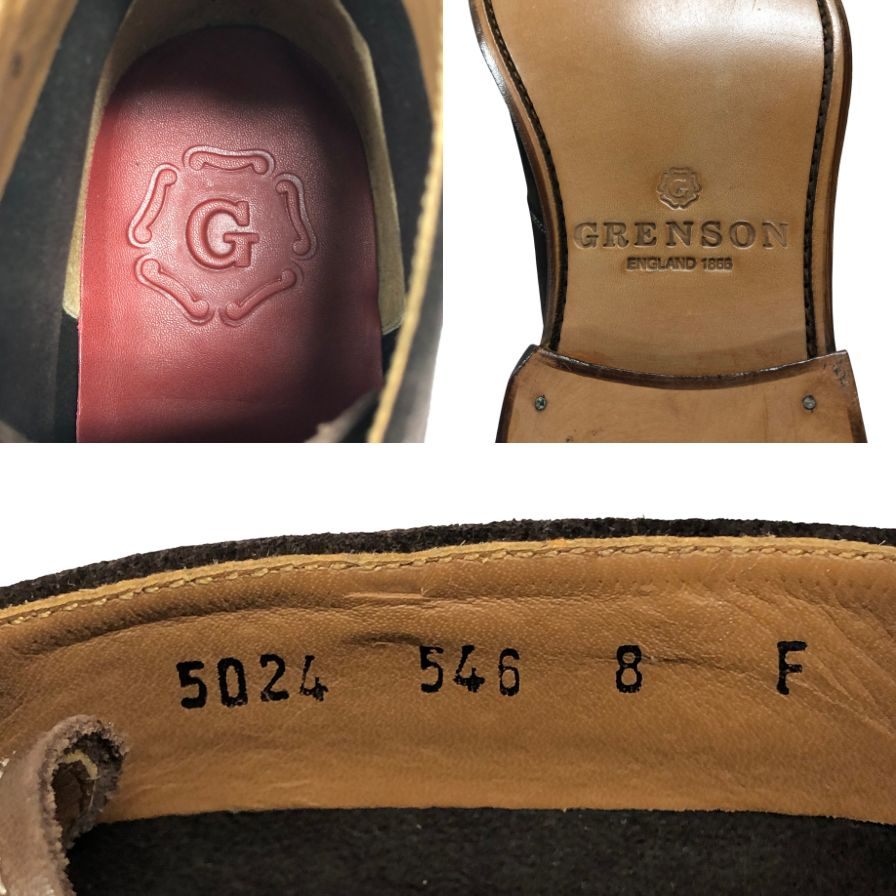 グレンソン チャッカブーツ 5024 スエード サイズ8 ブラウン メンズ GRENSON 約27.0cm【AFD14】