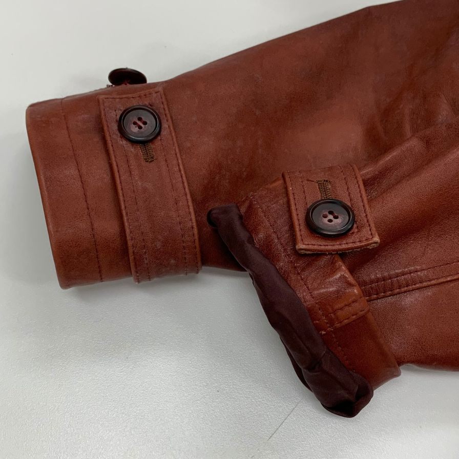 中古◆シーブリュームス ジャケット レザー 牛革 メンズ ボルドー サイズ38 C.brumes 【AFG1】