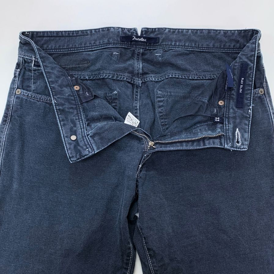 インコテックス デニムパンツ 001Xo コットン SLOWEAR RAY SLIM ルーマニア製 ネイビー メンズ サイズ33 INCOTEX 【AFB44】