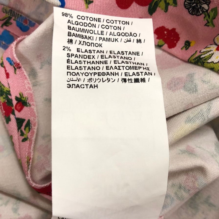 美品◆ラブモスキーノ ワンピース 半袖 花柄 コットン エラスタン サイズ46 レディース ピンク LOVE MOSCHINO 【AFB9】