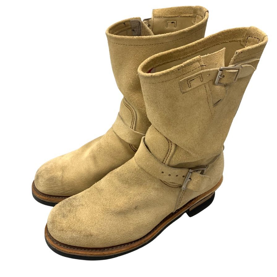 美品◆レッドウィング エンジニアブーツ 8268 PT99 スエード サンドベージュ サイズ9.5 メンズ RED WING【AFC3】