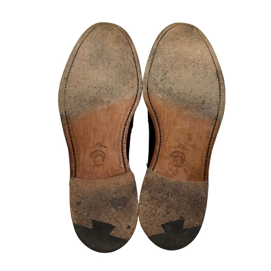 ブラックフリース ブルックスブラザーズ サドルシューズ コードバン スエード サイズ9.5 ブラウン BLACK FLEECE ビジネスシューズ 約28.0cm【LA】【中古】