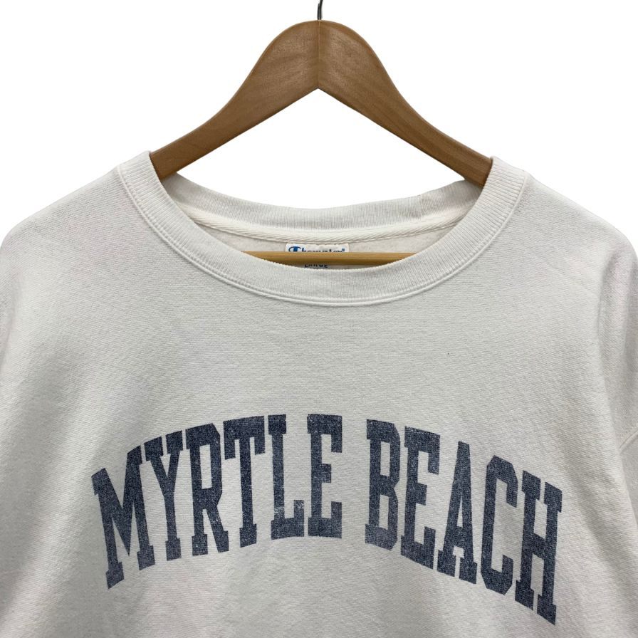 極美品◆チャンピオン トレーナー リバースウィーブ マートルビーチ サイズL ホワイト Chamipion Myrtle Beach 【AFB27】