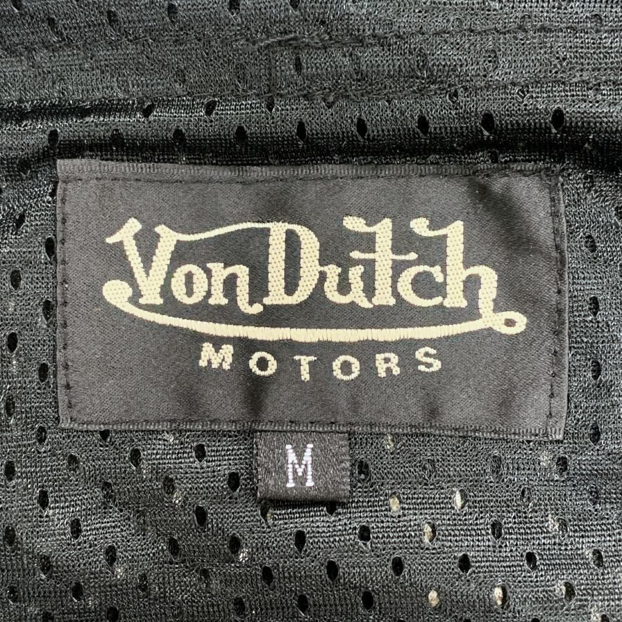 中古■ボンダッチ メッシュジャケット ワッペン 刺繍 ジップ メンズ ブラック サイズM Von Dutch 【AFB26】