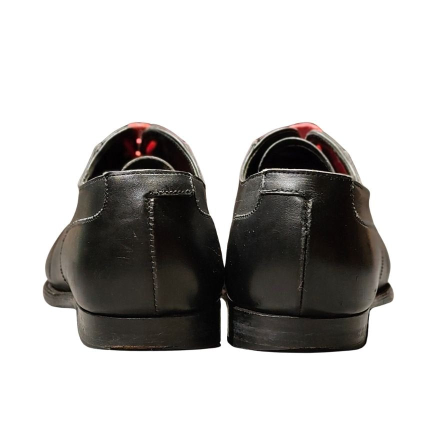 クロッケット&ジョーンズ レザーシューズ スタンフォード アデレード ブラック 紐カスタム赤 メンズ サイズUK6.5E CROCKETT&JONES ビジネスシューズ 約25.5cm【LA】【中古】