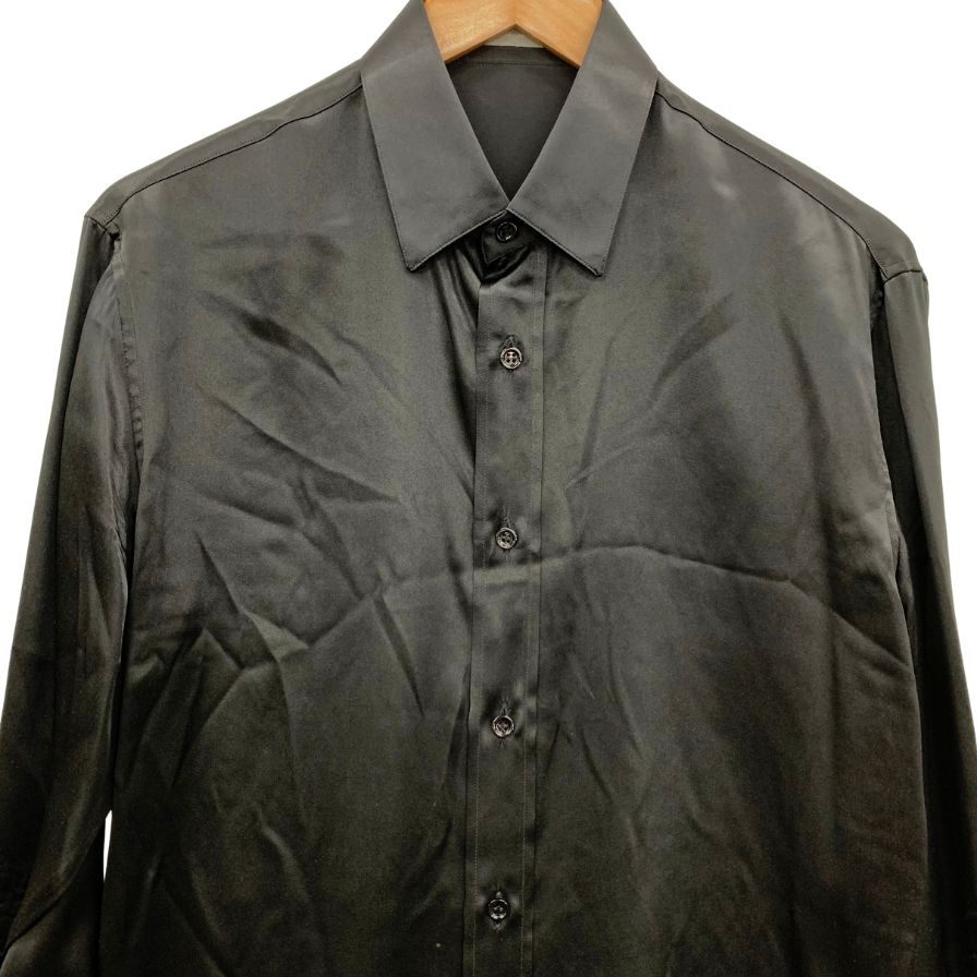 美品◆ディオール 長袖 ドレス シルク シャツ 20ss グレー メンズ サイズ38 DIOR 【AFB43】