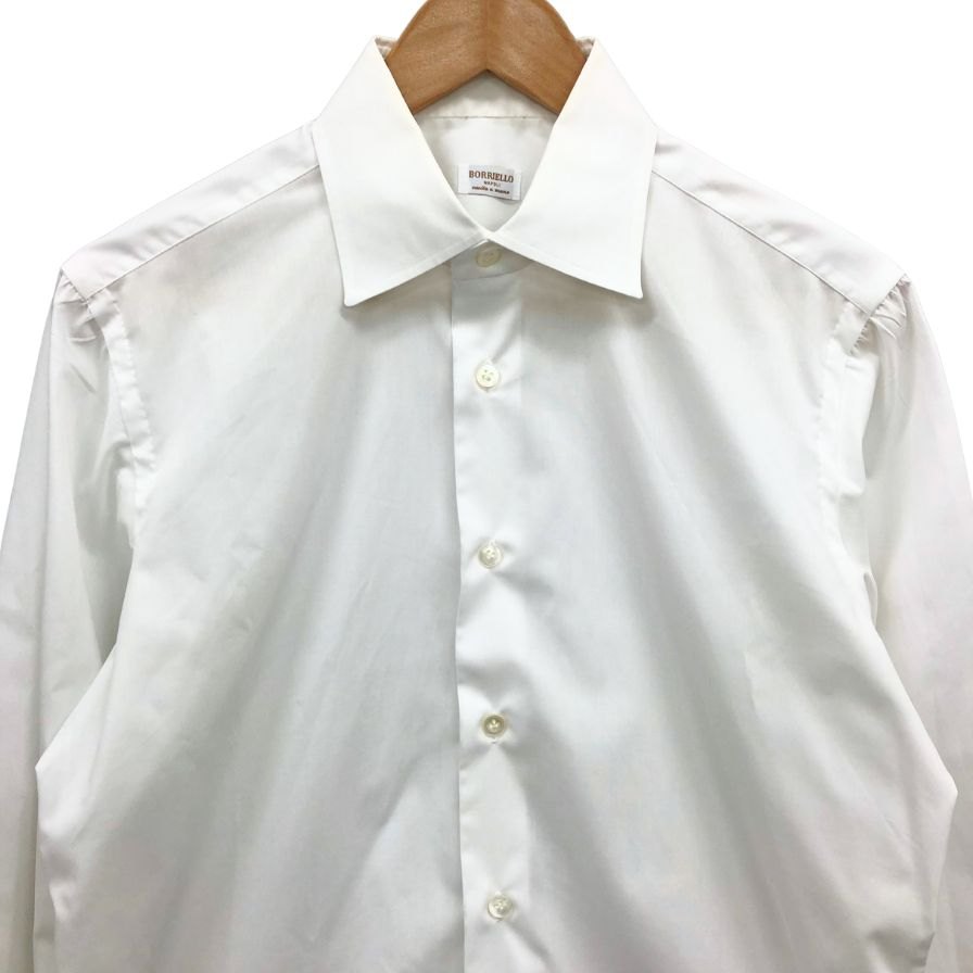 美品◆ボリエッロ シャツ ワイシャツ ホワイト サイズ15/38 メンズ BORRIELLO 【AFB25】