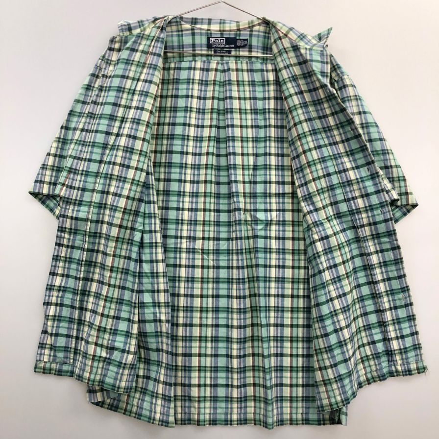 美品◆ラルフローレン ヴィンテージ開襟シャツ CALDWELL チェック メンズ サイズXL POLO RALPH LAUREN 【AFB42】