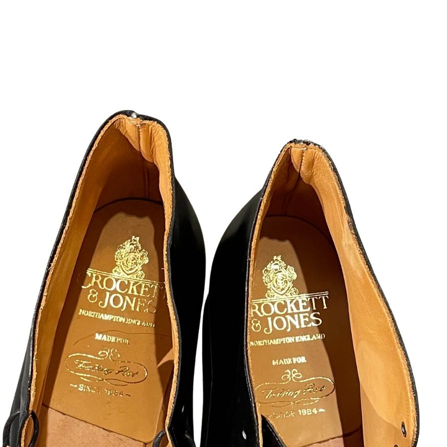 クロケット&ジョーンズ トレーディングポスト別注 レザーブーツ チャッカ テットベリー ブラック サイズUK7E CROCKETT&JONES TETBURY ビジネスシューズ 約26.0cm【LA】【中古】