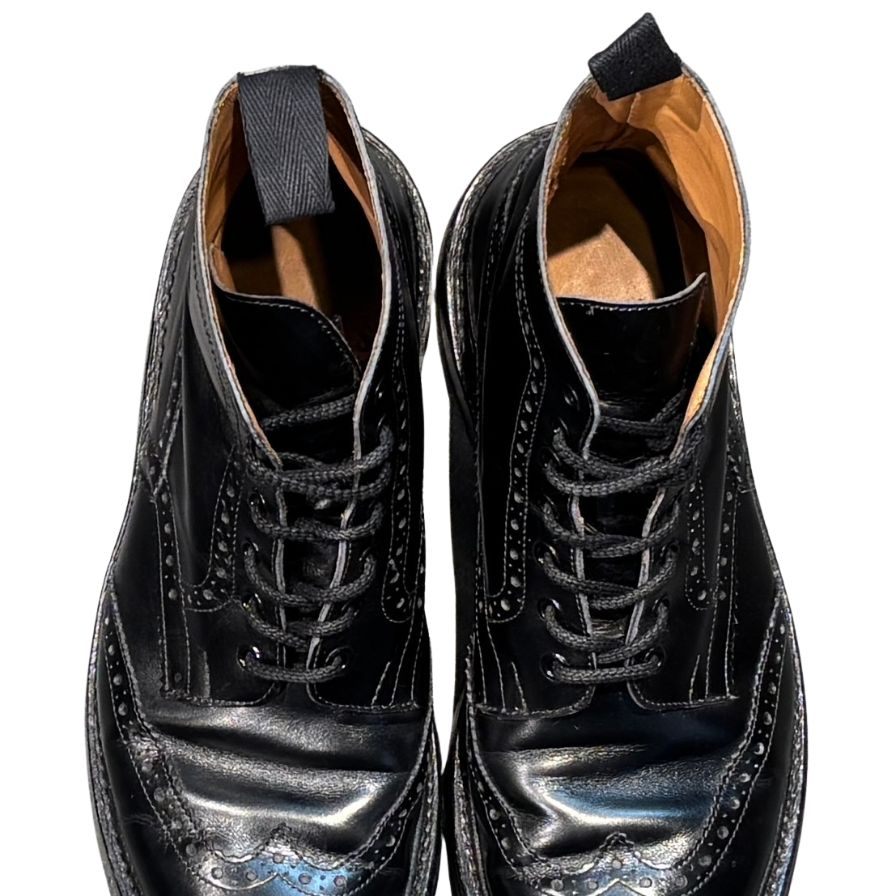 トリッカーズ カントリーブーツ S63419 ストウ ブラック メンズ サイズUK9.5 Tricker’s ブーツ 約28.0cm【LA】【中古】