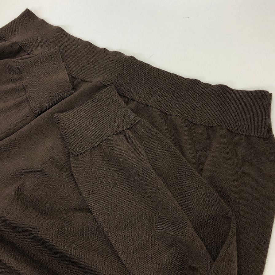 新品同様◆キャッシュ&バルバ カシミヤ 150 ポロカラー ニット IMWSW003 ブラウン サイズ2 Cash & Barba 【AFB4】