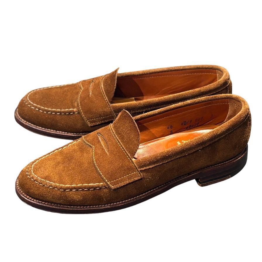オールデン ローファー コインローファー 6243F スエード バンラスト メンズ ブラウン サイズ6.5D ALDEN ローファー 約25.0cm【LA】【中古】