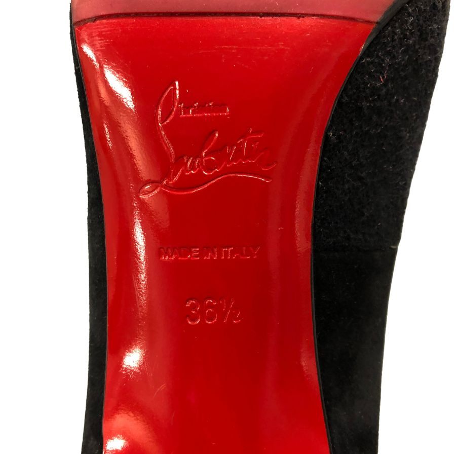 クリスチャンルブタン パンプス ハイヒール スエード スパイクスタッズ ブラック レディース サイズ23.5 Christian Louboutin 約23.5cm【AFC44】