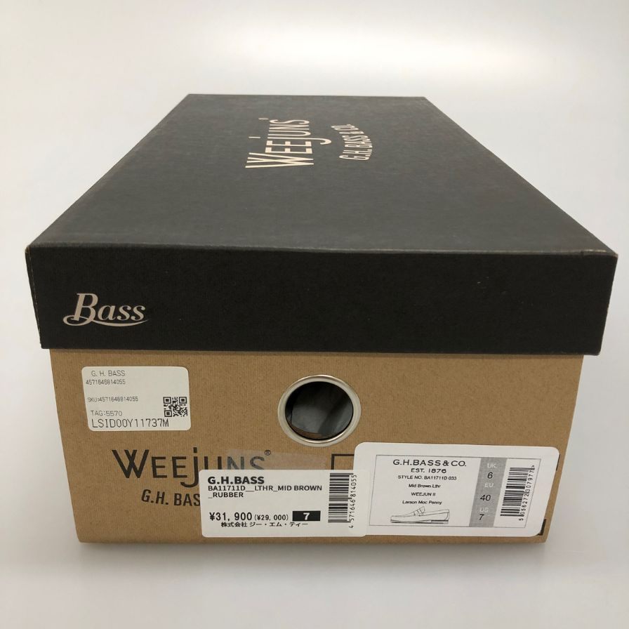 ジーエイチバス ローファー ウィージャンズ ラーソン モカ サイズ7 メンズ ブラウン系 G.H.Bass&Co. WEEJUNS LARSON ローファー 約25.5cm【LA】【中古】