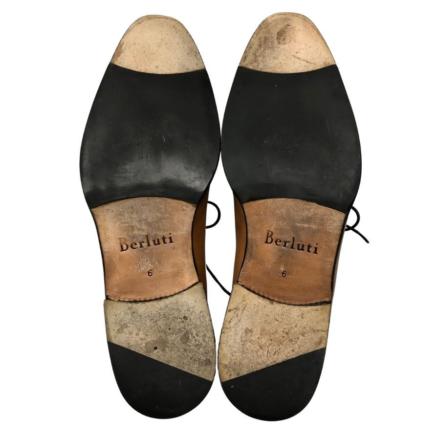 ベルルッティ レザーシューズ ホールカット 4アイレット 3503 ブラウン メンズ サイズ6 BERLUTI ビジネスシューズ 約24.5cm【LA】【中古】