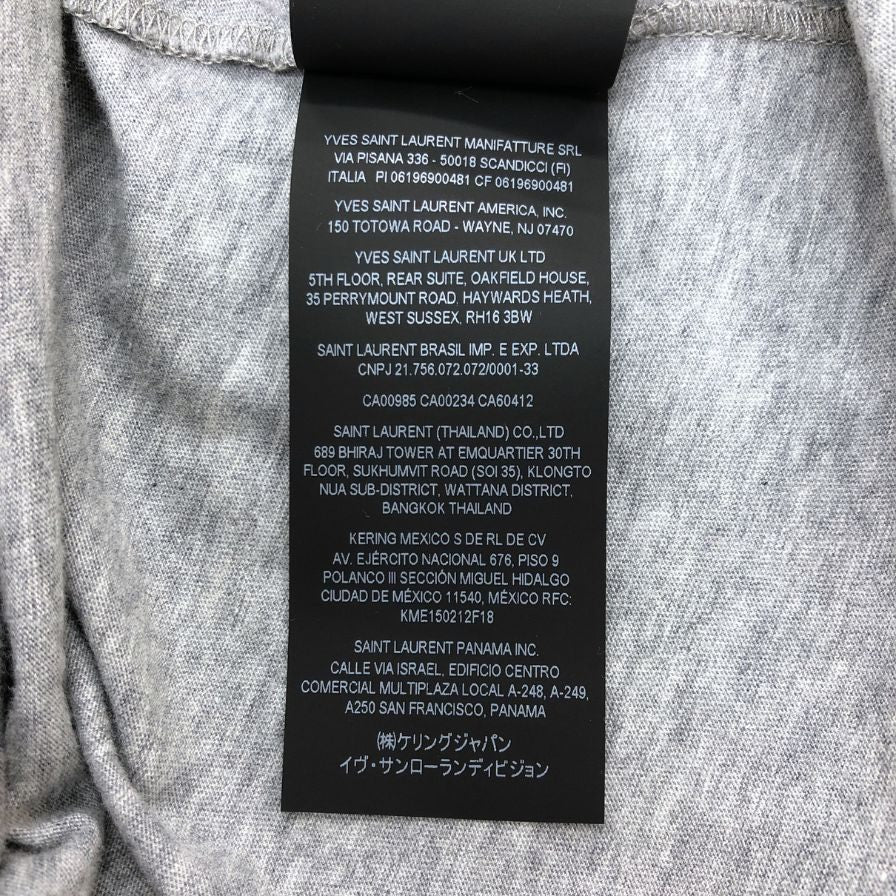 極美品◆サンローラン パリ Tシャツ リバースロゴ メンズ グレー サイズL SAINT LAURENT PARIS 【AFB16】