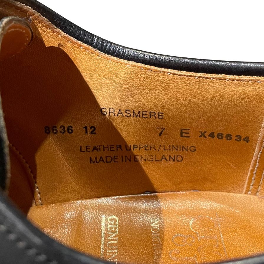 クロケット&ジョーンズ レザーシューズ グラスメア プレーントゥ コードバン ブラック メンズ サイズUK7E CROCKETT&JONES ビジネスシューズ 約26.0cm【LA】【中古】