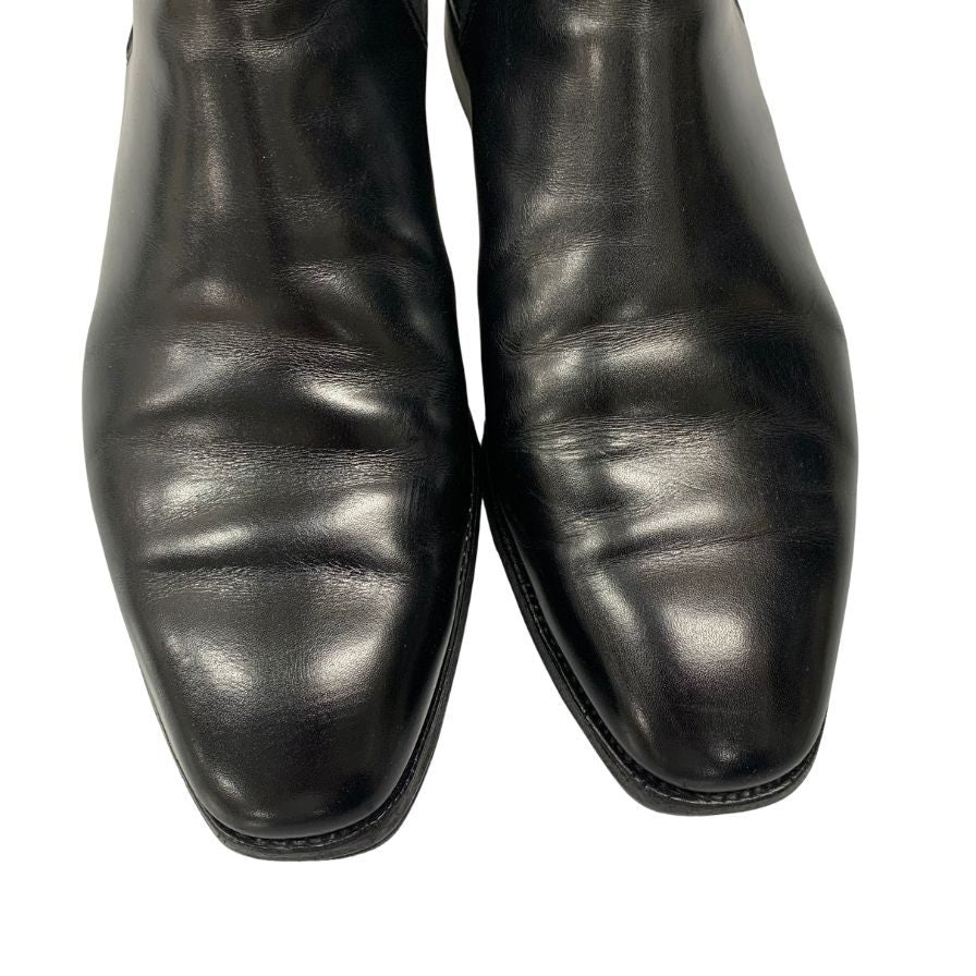 美品◆クロケット&ジョーンズ レザーシューズ チェルシー サイドゴアブーツ カーフ ブラック系 メンズ サイズ8.5E CROCKETT&JONES CHELSEA【AFC40】