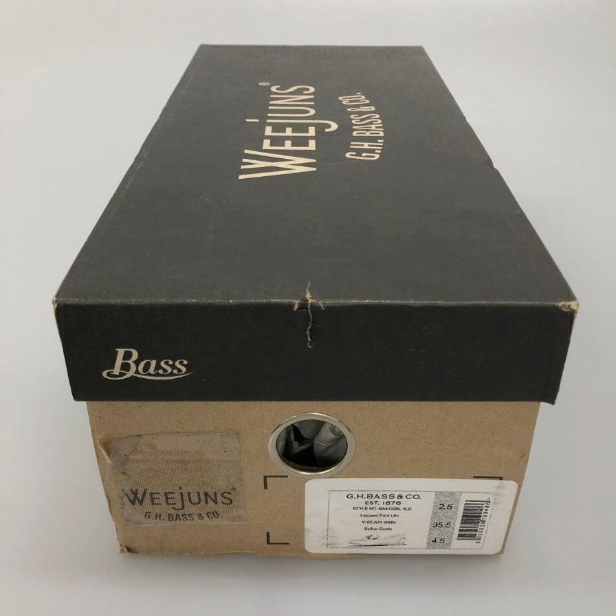 ジーエイチバス ローファー ウィージャンズ タッセル レオパード サイズ4.5 ブラック系 G.H.Bass&Co. WEEJUNS LARSON 約23.5cm【AFD1】