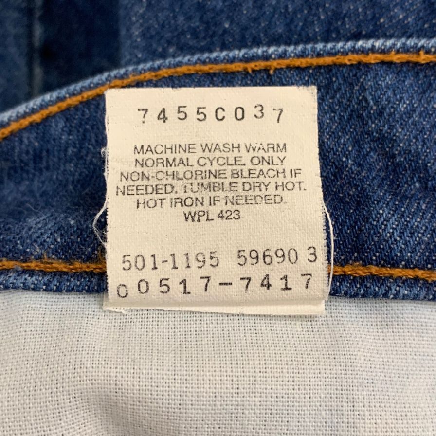 リーバイス デニムパンツ USA製 95年 紙パッチ ボタン裏501刻印 メンズ W30  L34 501ー1195 LEVI'S 【AFB21】