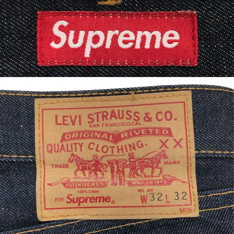 シュプリーム×リーバイス デニムパンツ 12AW 505 ジップ フライレオパードあしらい メンズ サイズ32×32 インディゴ SUPREME×Levi's PDBINJDSQSWO 【AFB25】