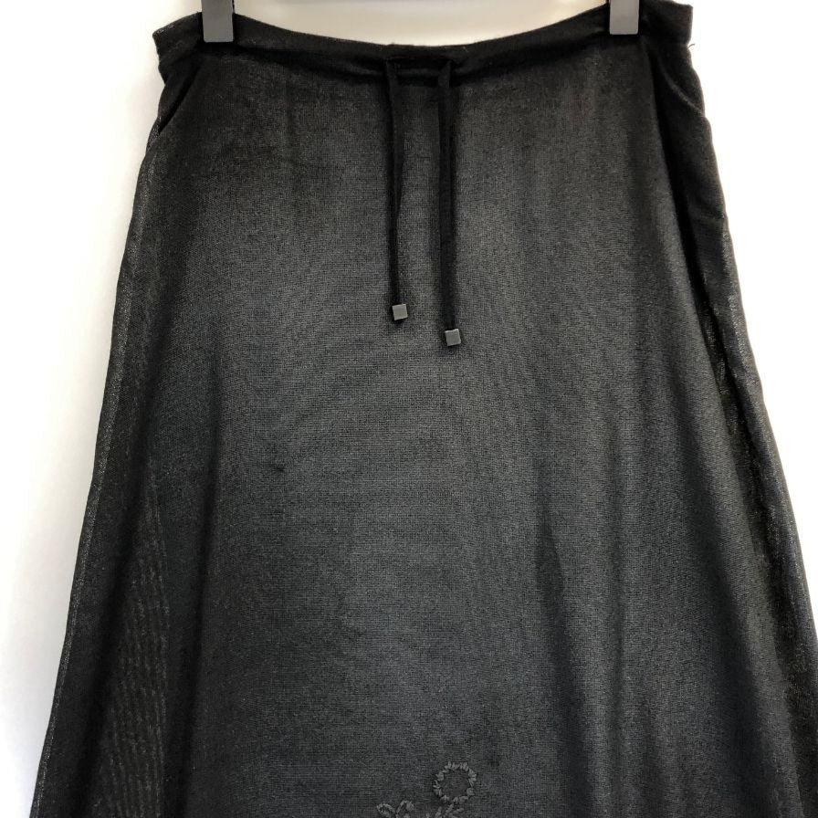 フェンディ ジーンズ スカート サイドファスナー 刺繍 ブラック レディース サイズI40 FENDI JEANS【AFB14】