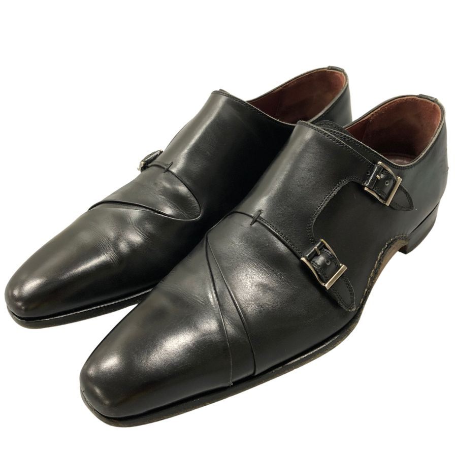 マグナーニ クイーンクラシコ別注 レザーシューズ ダブルモンク 18890 ブラック メンズ サイズ41 MAGNANNI 約25.5cm【AFC5】