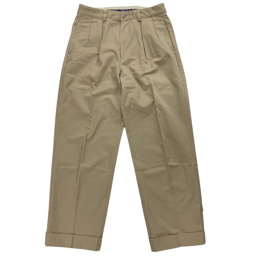 美品◆ポロ ラルフローレン チノパンツ 90年代 ポロチノ アメリカ製 コットン100% メンズ ベージュ サイズW32 L36 Polo Ralph Lauren POLO CHINO USA 【AFB15】