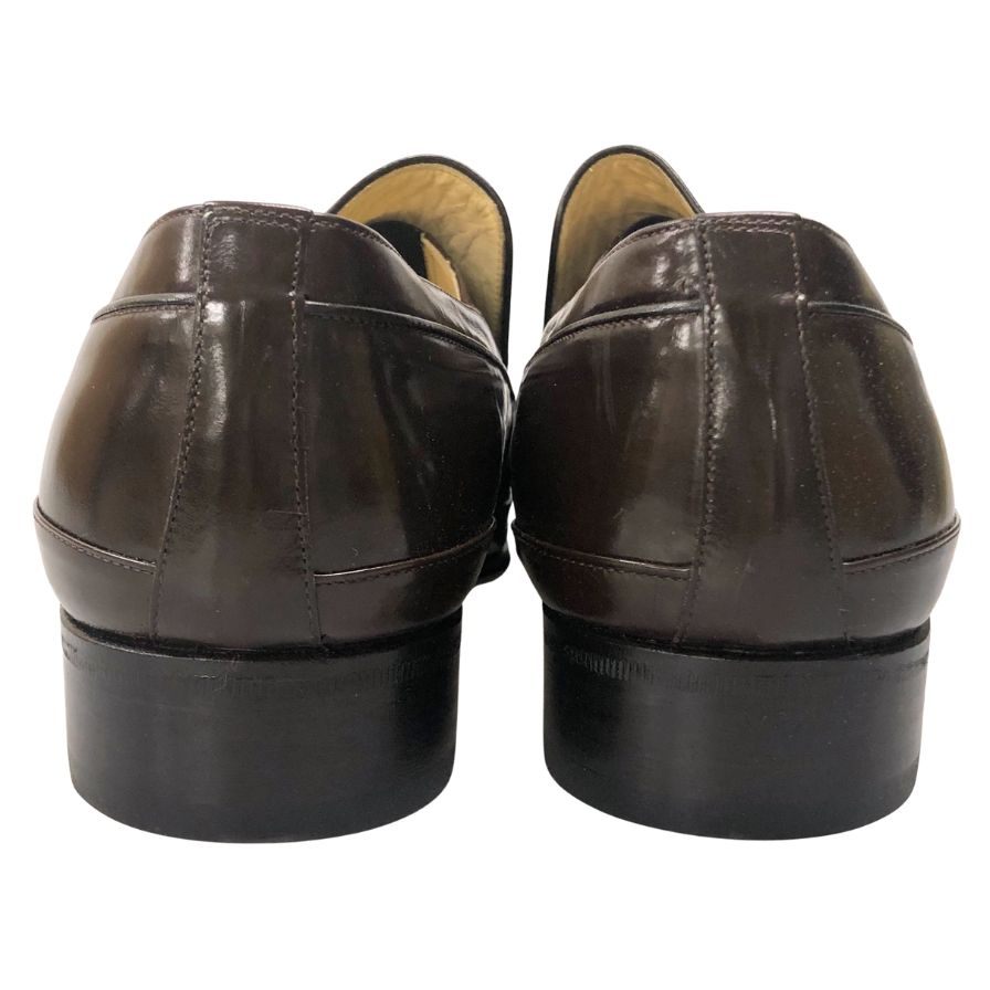ピエールバルマン ローファー レザー ウッドソール メンズ サイズ7ハーフ ブラウン PIERRE BALMAIN 約25.5cm【AFD9】