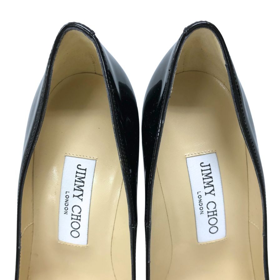 ジミーチュウ パンプス アベル パテントレザー ブラック レディース サイズ37 JIMMY CHOO 約23.0cm【AFD3】