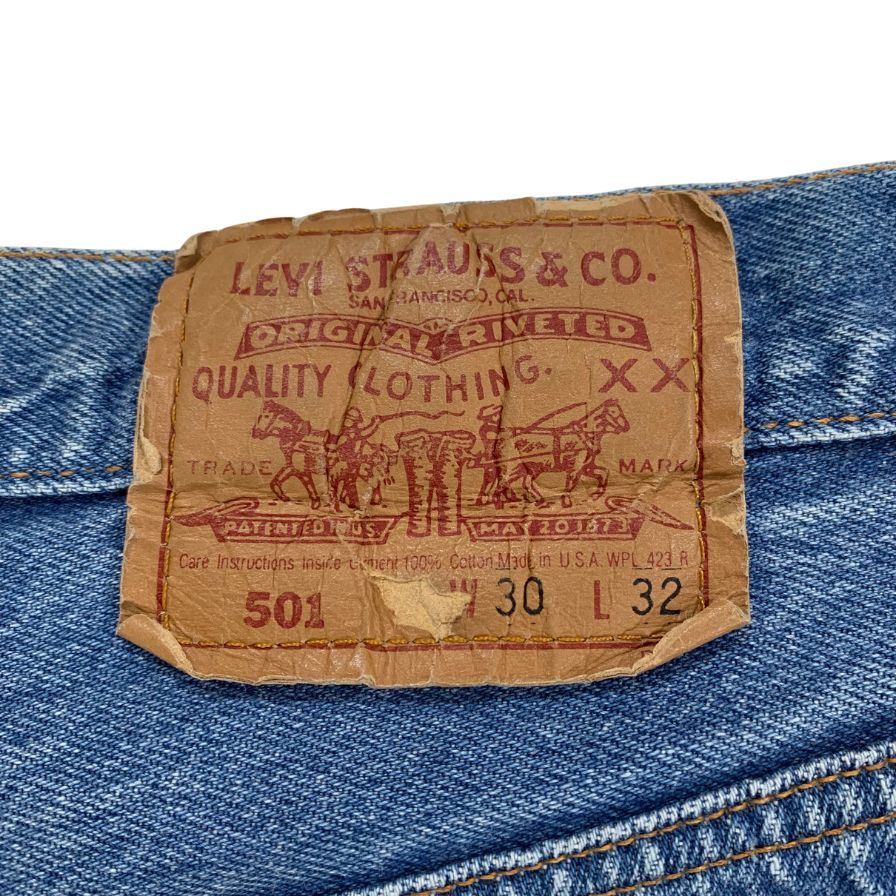 リーバイス デニム 501 90年代 USA製 ボタン裏501 裾グラデーション インディゴ メンズ サイズ W30 L32 LEVI’S 【AFB24】