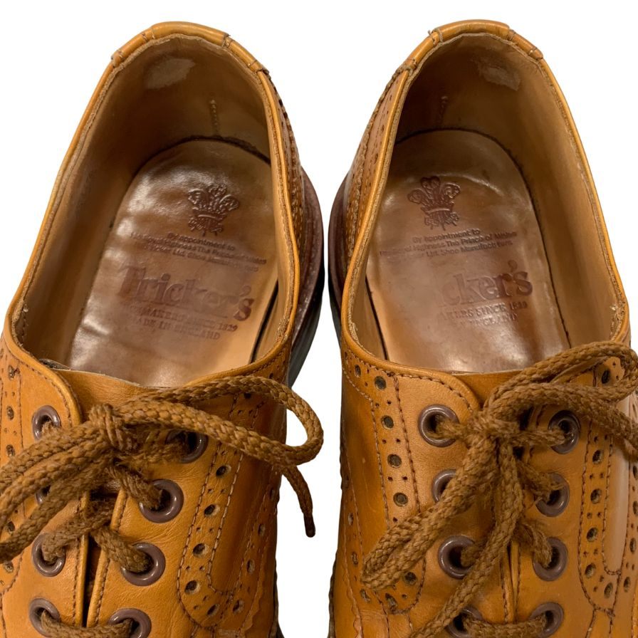 トリッカーズ レザーシューズ バートン ウイングチップ 75633 サイズ7.5 ブラウン系 メンズ Tricker's 約26.0cm【AFC43】