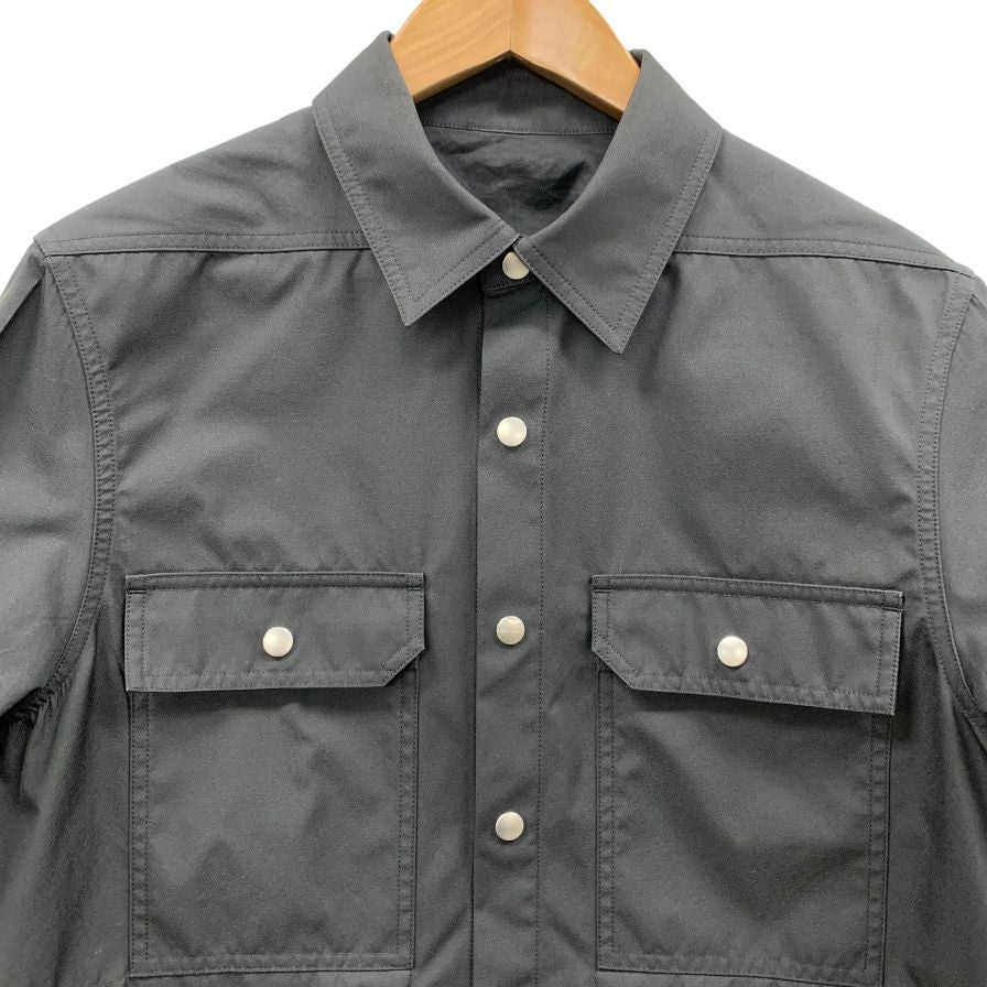 極美品◆リックオウエンス 長袖シャツ ナイロン アウター 23SS RU01C4729-TF ブラック サイズ48 メンズ Rick Owens 【AFA2】