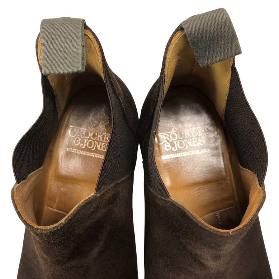 クロケット&ジョーンズ サイドゴアブーツ チェルシー 341ラスト スエード メンズ サイズUK8E ブラウン CROCKETT&JONES CHELSEA8 ブーツ 約26.5cm【LA】【中古】