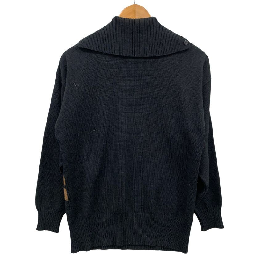 極美品◆モンディ ニット タートルネック ボタン付き ブラックーブラウン メンズ サイズ36 Mondi 【AFB36】