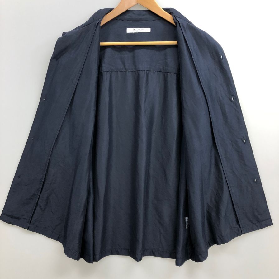 美品◆ジャーナルスタンダード シャツ シルク 半袖 ネイビー サイズM メンズ JOURNAL STANDARD 【AFB6】