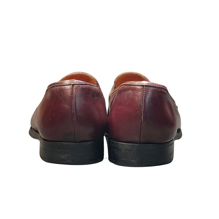 クロケット&ジョーンズ レザーシューズ ボストン バーガンディ サイズUK6E Crockett&Jones ローファー 約24.5cm【LA】【中古】
