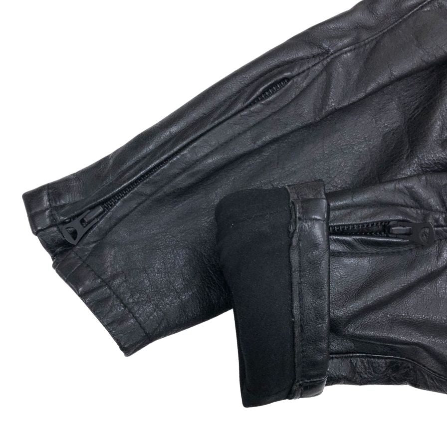 極美品◆シャマ レザージャケット 牛革 ブラック サイズ38 shama 【AFB7】