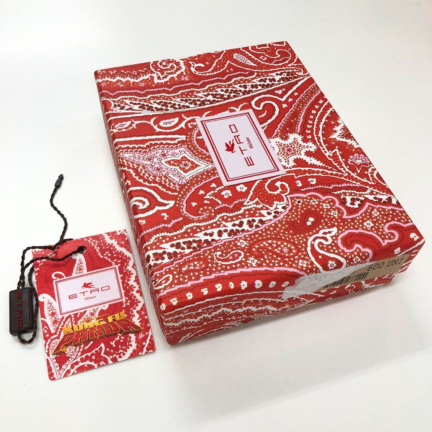 エトロ エアポッズケース カンフーパンダ AirPodsケース レッド系 レザー ETRO【AFI2】【中古】